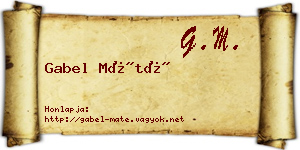 Gabel Máté névjegykártya